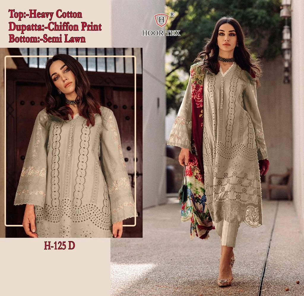 Hoor Tex H-125 Heavy Cotton Wholesale Pakistani Salwar Suit Catalog — Wholesale Salwar Suits, hoor Tex wholesale from Surat - Gallery Image 7